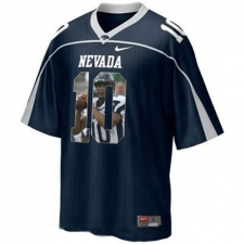 Nevada WolfPack #10 Colin Kaepernick WAC Patch Blue With Portrait Print College Football Jersey