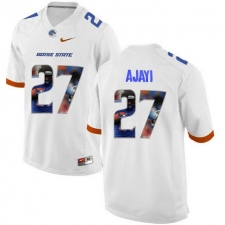 Boise State Broncos #27 Jay Ajayi White With Portrait Print College Football Jersey2