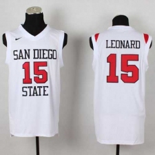 San Diego State Aztecs #15 Kawhi Leonard White Basketball Stitched NCAA Jersey