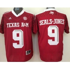 Texas A&M Aggies #9 Ricky Seals-Jones Red New SEC Patch Stitched NCAA Jersey