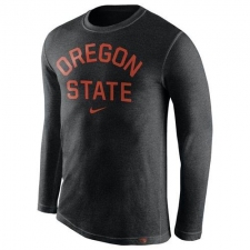 Oregon State Beavers Nike Conviction Long Sleeves Tri-Blend T-Shirt Heather Blue