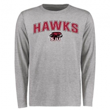 Saint Joseph's Hawks Proud Mascot Long Sleeves T-Shirt Ash