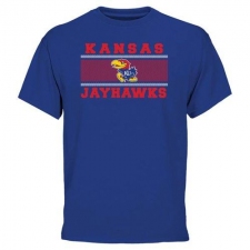 Kansas Jayhawks Micro Mesh T-Shirt Royal Blue