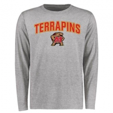 Maryland Terrapins Proud Mascot Long Sleeves T-Shirt Ash