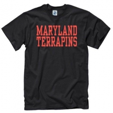 Maryland Terrapins Stacked Text Neon T-Shirt Black