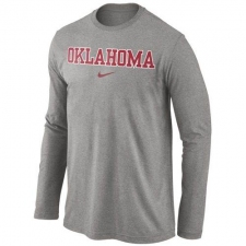 Oklahoma Sooners Nike Wordmark Long Sleeves T-Shirt Gray