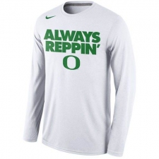 Oregon Ducks Nike Always Reppin' Long Sleeves Legend Bench Performance T-Shirt White