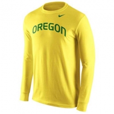 Oregon Ducks Nike Wordmark Long Sleeves T-Shirt Yellow