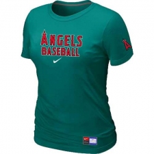 MLB Women's Los Angeles Angels of Anaheim Nike Practice T-Shirt - Aque Green