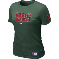 MLB Women's Los Angeles Angels of Anaheim Nike Practice T-Shirt - Dark Green