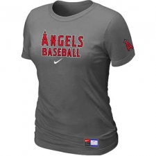 MLB Women's Los Angeles Angels of Anaheim Nike Practice T-Shirt - Dark Grey