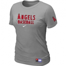 MLB Women's Los Angeles Angels of Anaheim Nike Practice T-Shirt - Grey