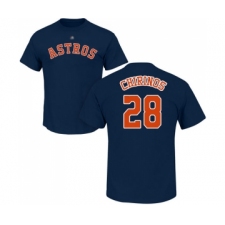 Baseball Houston Astros #28 Robinson Chirinos Navy Blue Name & Number T-Shirt