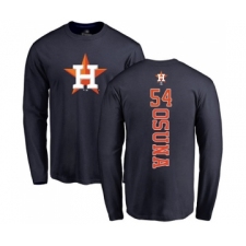 Baseball Houston Astros #54 Roberto Osuna Navy Blue Backer Long Sleeve T-Shirt