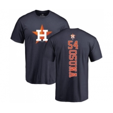 Baseball Houston Astros #54 Roberto Osuna Navy Blue Backer T-Shirt