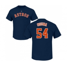 Baseball Houston Astros #54 Roberto Osuna Navy Blue Name & Number T-Shirt