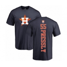 Baseball Houston Astros #55 Ryan Pressly Navy Blue Backer T-Shirt