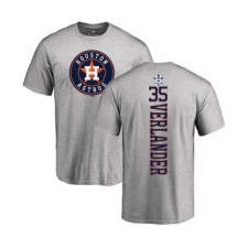 MLB Nike Houston Astros #35 Justin Verlander Ash Backer T-Shirt