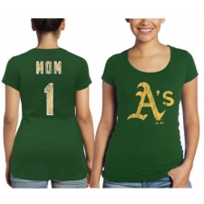 MLB Oakland Athletics Majestic Threads Women's Mother's Day #1 Mom T-Shirt - Green