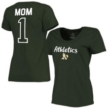 MLB Oakland Athletics Women's 2017 Mother's Day #1 Mom Plus Size T-Shirt - Green