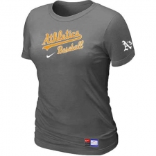 MLB Women's Oakland Athletics Nike Practice T-Shirt - Grey