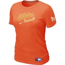 MLB Women's Oakland Athletics Nike Practice T-Shirt - Orange
