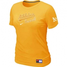 MLB Women's Oakland Athletics Nike Practice T-Shirt - Yellow