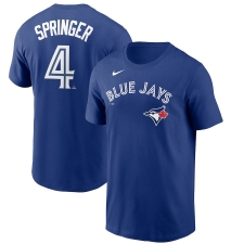 Men's Toronto Blue Jays #4 George Springer Nike Royal Name & Number T-Shirt