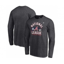 Men's Atlanta Braves 2021 Heathered Charcoal National League Champions Locker Room Long Sleeve Baseball T-Shirt