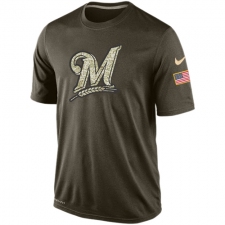 MLB Men's Milwaukee Brewers Nike Olive Salute To Service KO Performance T-Shirt