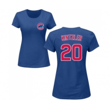 Baseball Women's Chicago Cubs #20 Brandon Kintzler Royal Blue Name & Number T-Shirt