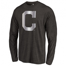 MLB Cleveland Indians Platinum Collection Long Sleeve Tri-Blend T-Shirt - Grey