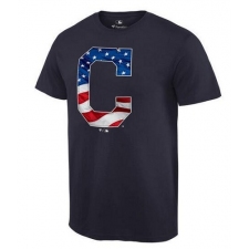 MLB Men's Cleveland Indians Navy Banner Wave T-Shirt