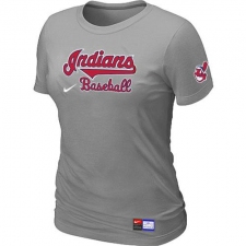 MLB Women's Cleveland Indians Nike Practice T-Shirt - Grey