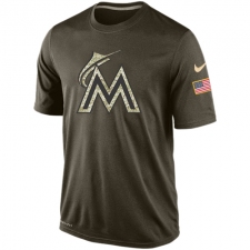 MLB Men's Miami Marlins Nike Olive Salute To Service KO Performance T-Shirt