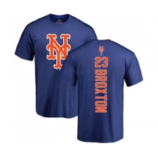 Baseball New York Mets #23 Keon Broxton Royal Blue Backer T-Shirt