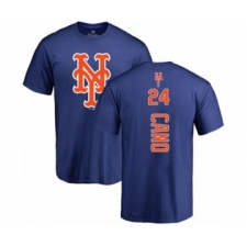 Baseball New York Mets #24 Robinson Cano Royal Blue Backer T-Shirt