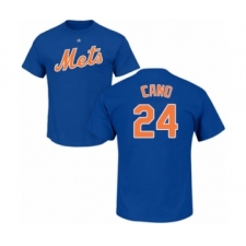 Baseball New York Mets #24 Robinson Cano Royal Blue Name & Number T-Shirt