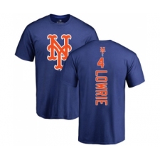 Baseball New York Mets #4 Jed Lowrie Royal Blue Backer T-Shirt