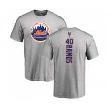 Baseball New York Mets #40 Wilson Ramos Ash Backer T-Shirt