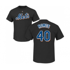 Baseball New York Mets #40 Wilson Ramos Black Name & Number T-Shirt