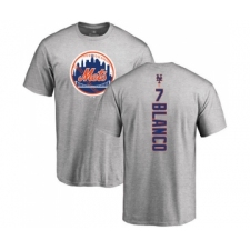 Baseball New York Mets #7 Gregor Blanco Ash Backer T-Shirt