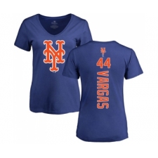 Baseball Women's New York Mets #44 Jason Vargas Royal Blue Backer T-Shirt