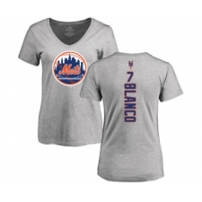 Baseball Women's New York Mets #7 Gregor Blanco Ash Backer T-Shirt