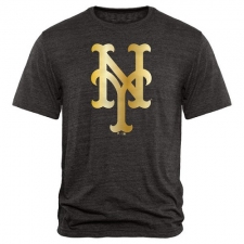 MLB New York Mets Fanatics Apparel Gold Collection Tri-Blend T-Shirt - Grey