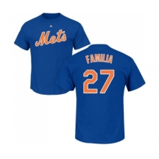 MLB Nike New York Mets #27 Jeurys Familia Royal Blue Name & Number T-Shirt