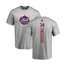 MLB Nike New York Mets #34 Noah Syndergaard Ash Backer T-Shirt