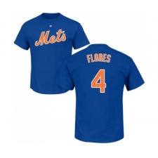 MLB Nike New York Mets #4 Wilmer Flores Royal Blue Name & Number T-Shirt