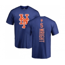 MLB Nike New York Mets #5 David Wright Royal Blue Backer T-Shirt