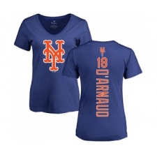 MLB Women's Nike New York Mets #18 Travis d'Arnaud Royal Blue Backer T-Shirt